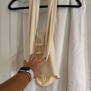 Cream Sleeveless Top with front Detail